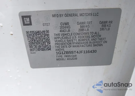 2018 Chevrolet Malibu 1Ls from USA, damaged, VIN 1G1ZB5ST4JF116430